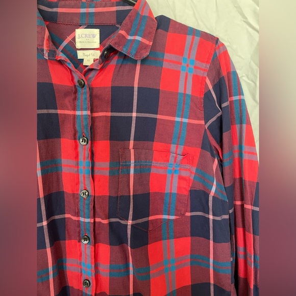 J.Crew perfect fit button down flannel XS - Picture 3 of 6
